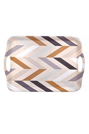 OEM Beige Serving Tray with Non-Slip Surface 42x28x2cm