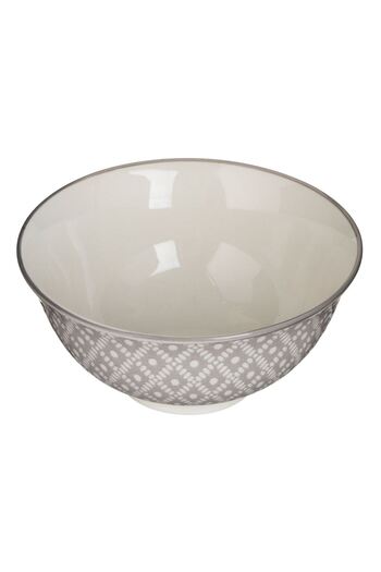 OEM Porcelain Bowl with White Gray Pattern 600ml