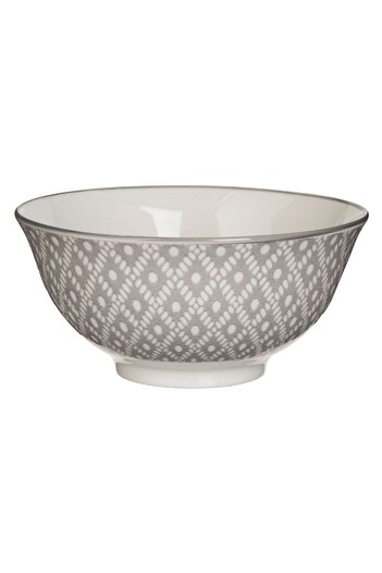 OEM Porcelain Bowl with White Gray Pattern 600ml