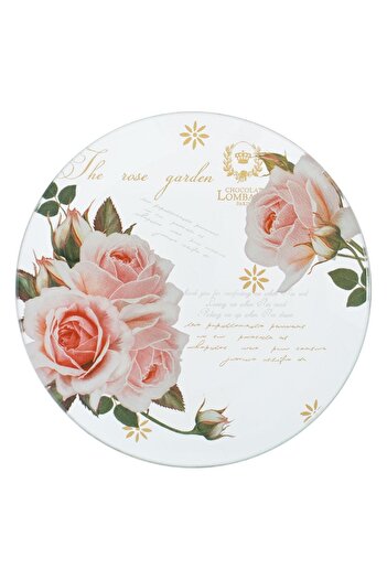 OEM Transparent Glass Plate with Floral Rose Pattern for Dessert Ø15cm