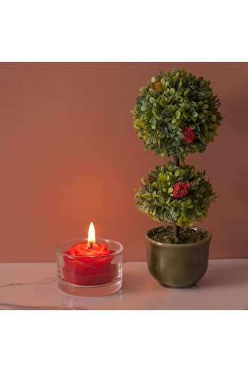 OEM 3D Red Rose Candle in Glass Cup 5x3.2cm