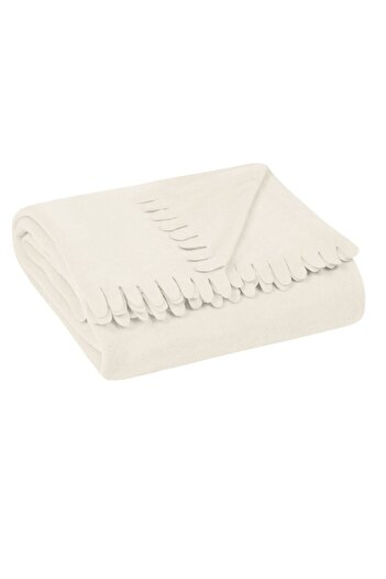 OEM Blanket - Decorative Winter Fleece Blanket White Ecru for Armchair 170x130cm