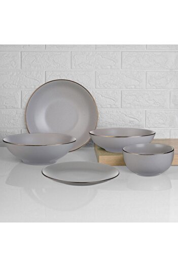 OEM Grey "Metallic" Ceramic Fruit Plate 21cm