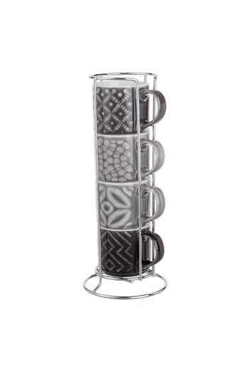 OEM New Bone Gray Mug Set with Metal Stand 100ml