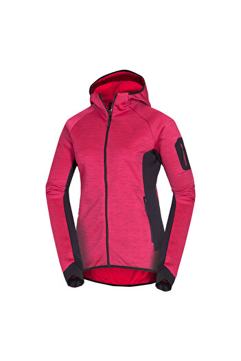 NORTHFINDER Women's Coleen melange fleece trekking sweatshirt cherryblack