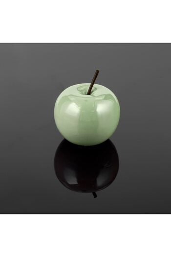 OEM Decorative Apple Ceramic Green Glossy Ø8.5x7cm