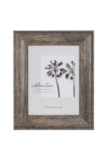 OEM Gray Wooden Photo Frame with Pattern 15x20cm