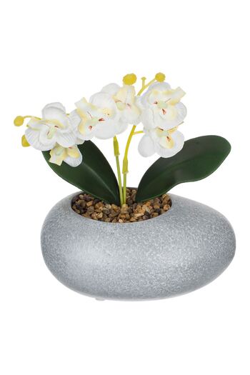 OEM Ghiveci Flori Decorativ cu Planta Artificiala Orhidee 14x12x18cm