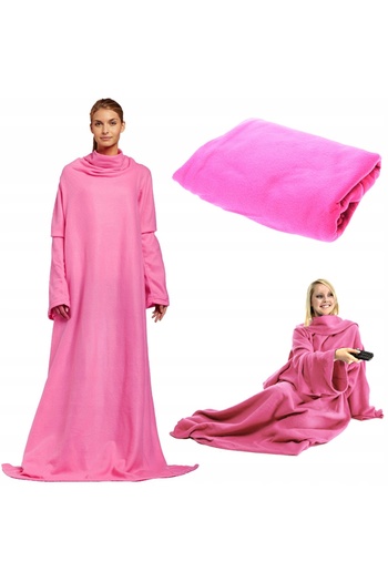 zola Blanket with sleeves, unisex, soft and comfortable, 138x180 cm, pink