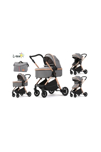 L-Sun 2 in 1 stroller with suspension and reversible handle F7 Grey