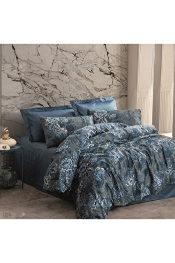 OEM Liza Petrol Bed Linen 6 Pieces (100% Cotton)