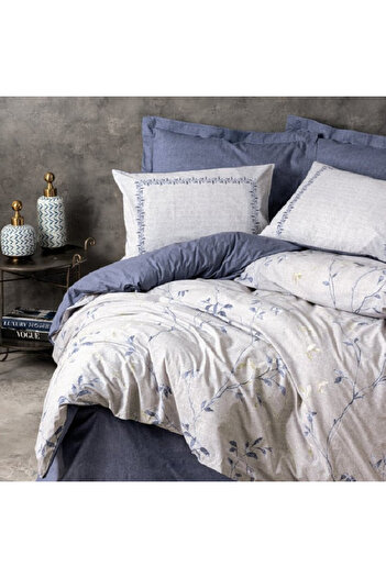 OEM Nitsa Navy Blue Bed Linen (100% Cotton)