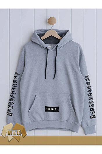 MÇ FAMİLY STORe Men's Hooded Long Sleeve Sweatshirt Seasonal Mç Story Symbolic Design Pocketed Hoodie