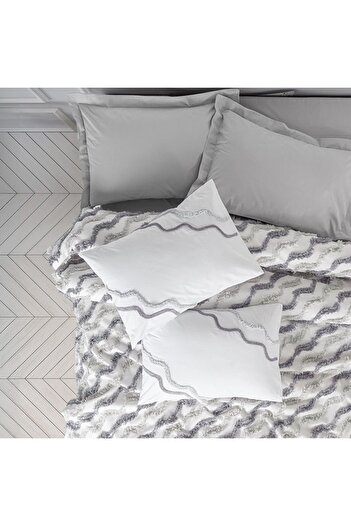 OEM Eldon Grey Pique Bed Linen and Duvet Cover Set (100% Cotton)