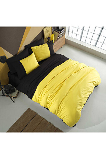 OEM Diamond Yellow Black Bed Linen (Cotton Poplin)