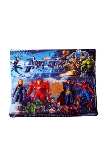 OEM Set of 4 articulated superhero figurines type Avengers, Ironman HulkBuster, SpiderMan, Doctor Strang