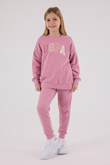 U.S. Polo Assn. U.S. Polo Assn. Waiter Girl Child Thick 3 Yarn Fabric Long Sleeve Tracksuit Set