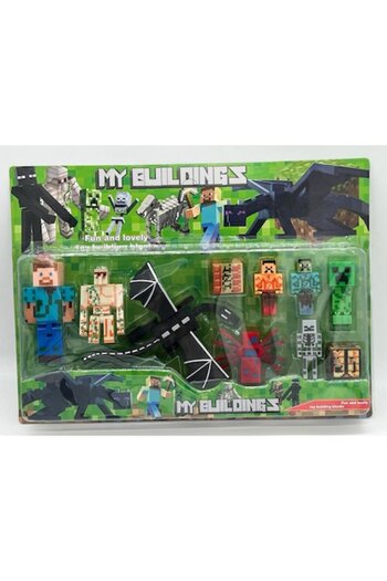 OEM Set of 8 Minecraft figurines and accessories, multicolor, 10 cm, 6 years+