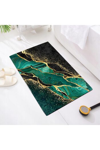 zola Bath mat, abstract pattern, non-slip, polyester, 100x60 cm, green