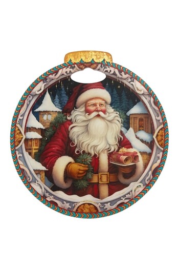 OEM Christmas ceramic decoration, Globe shape, Santa Claus design, for wall or door, Ideal gift for love