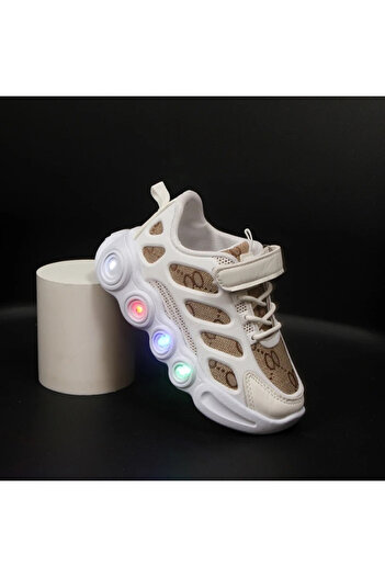 Bebelul CREAM and WHITE sneakers with lights