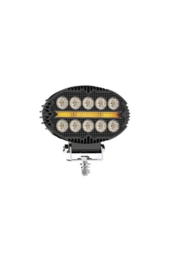 DELUXETUNING LED Oval Projector, 12-24 V Universal, White Light, Yellow Position, 2000 LM, for trucks tractor rol
