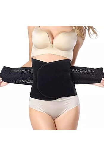 Glamroot Postpartum Post Pregnancy Recovery Waist Trimmer Tummy Control Shapewear Belt Free Black, O