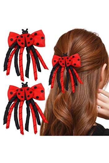 GÜLPEŞE Cute Ladybug Hair Clip Children's Hair Clip Bow Hair Clip