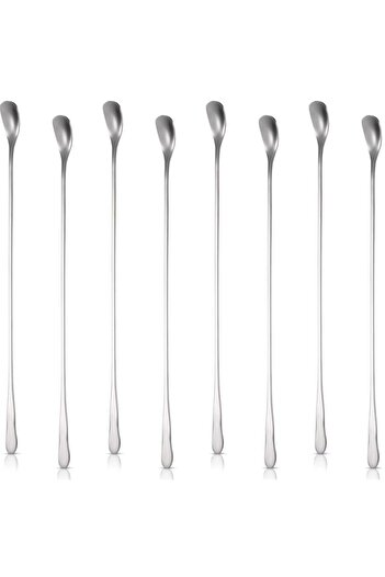 Generic Patelai 8 Pieces Stainless Steel Coffee Stirrers Mixing Spoon Drink Cocktail Stir Sticks Long Handl