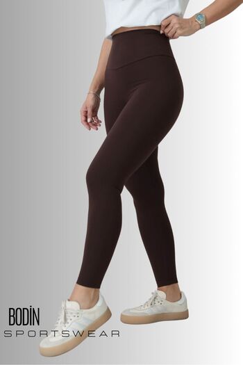 bodin Women's High Waist Flexible and Recovery-Friendly Diving Fabric Sports Leggings