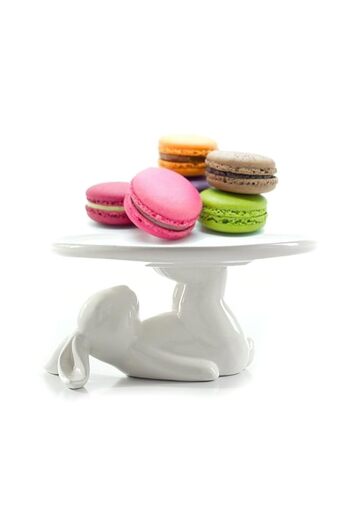 Generic Bunny Rabbit Cake Stand Ceramic Plate Dishes for Dessert Food Server Tray,Cute Cupcake Stand, Gifts