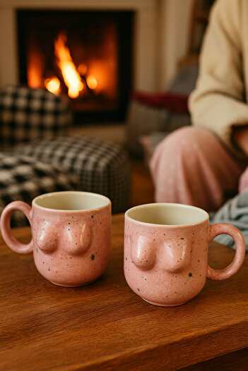 Hulganz Handmade Ceramic Artistic Glazed Mug Female with Nipples / Breasts Tea Coffee Cup Mug Cup