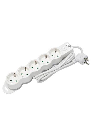 Tim Prelungitor electric 5 prize cu întrerupător – cablu 5 m, protecție pentru copii, 3×1,5 mm