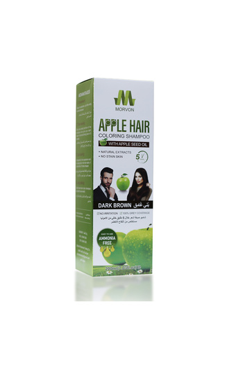 MORVON Morovon Dark Brown Ammonia-Free Hair Dye Shampoo with Green Apple Extract 200ml