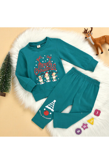 Superbaby Turquoise pajamas for children - Merry Christmas