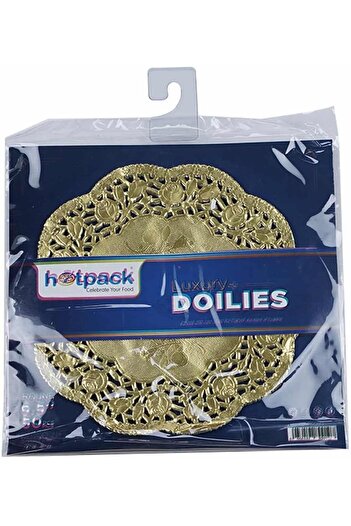 Hotpack HSMRDG6P5 Round Doilies 50-Pieces, 6.5-Inch Size, Gold