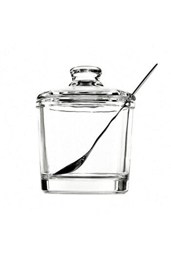 Generic LYNK HOME Classic Clear Glass Sugar Bowl Set with Lid Serving Spoon Salt Pot Pepper Storage Jar Sea