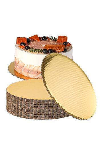 Generic [20 Pack] Cake Boards 12 Inch Gold Cake Pan Disposable Cake Rounds Base Cardboard Circles for Pizza