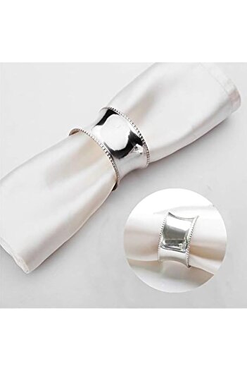 Generic Elehere Beaded Napkin Rings Set of 12 Vintage Silver Plated Napkin Holders Summer Wedding Parties H