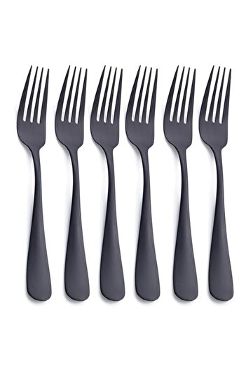 Generic GoGeiLi Matte Black Dinner Fork, Stainless Steel Satin Finish 8.0-inch Silverware Flatware Fork Set