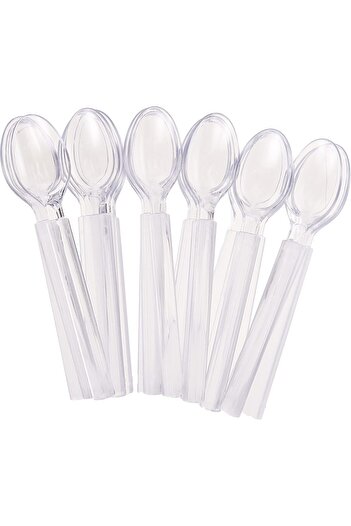 Hotpack Super Heavy Duty Plastic Clear Spoons, 50 Pieces