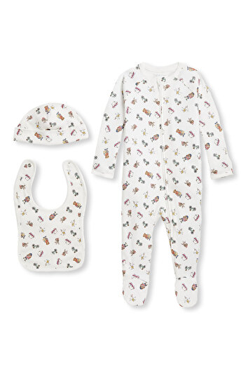 Polo Ralph Lauren Multi-Colored Patterned Unisex Baby Set of 3