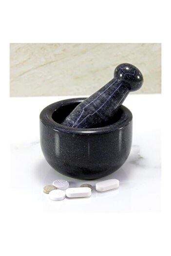 Generic KLEO 3" Diameter Black Mortar and Pestle Set Spice, Medicine Pills Grinder Masher - SMALL SIZE