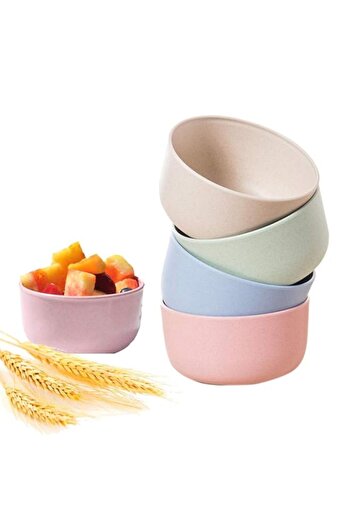 Generic Biodegradable Lightweight Natural Wheat Straw Bowl Coloful Set of 4, Unbreakable Durable Eco Wheat