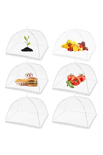 Generic Xunlimen Pop-Up Mesh Food Covers Tent Umbrella For Outdoors Parties Picnics 17 x 17 Inches(6 Pcs) F