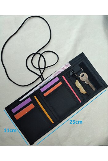 JANJAN Asker Wallet, Sports Wallet, Neck-Hanging Wallet, Fabric Wallet, Snap-Fastened Wallet, Snap-Fastened Wallet