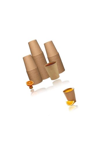 Generic Sweet seven 100-pack 9 oz Unbleached Kraft Paper Hot Coffee Cups - Eco-Friendly and Heat-Resistant