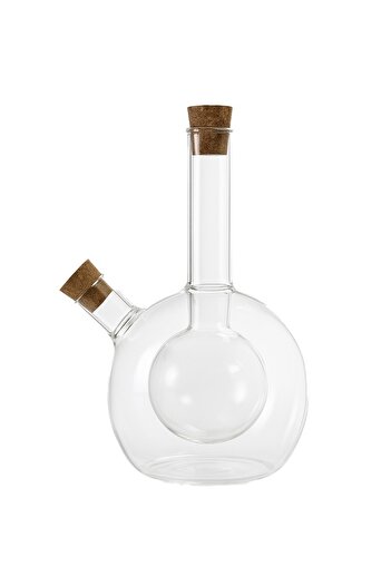 PUFO Oil 2-in-1 glass olive container for liquids, oil, vinegar, 350 ml, transparent