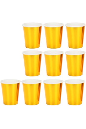 Generic Beverage Cup, 3.3 X 2.9 X 2.9 Inch Disposable Color Paper Cup for Party Use, etc. (Golden Color)