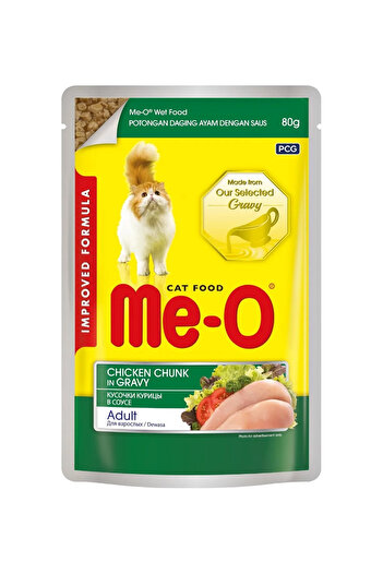 me-o Pouch Adult Cat Food Chicken Chunk In Gravy 80 G X 4